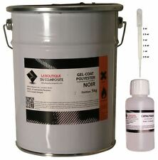 5kg. de GEL COAT POLYESTER ISO. NOIR, avec catalyseur et pipette de dosage.