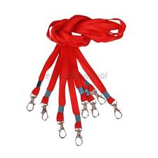 10pcs Lannière Corde Porte-carte Badge Identification Pince Métal- Rouge