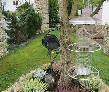 Edelstahl Vogelfutterstation wetterbeständig zum Aufhängen Höhe 27,5cm 60129