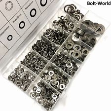 790 x STAINLESS STEEL ASSORTED FLAT WASHERS SPRING WASHERS FOR METRIC BOLTS