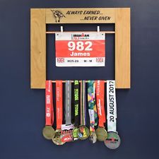 Personalised Medal Bib Hanger Holder Display Achievement Hook Board Plaque Rail 