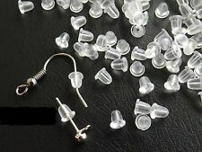 ★LOT 200 Fermoirs Bouchons Attaches Embouts Stoppers boucles d'oreilles silicone