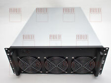6 GPU Mining Rig Miner Gehäuse Case 19" 4HE 4U+ Lüfter Ethereum Monero GTX1080