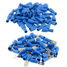 100x Bleu Cosse isolée à Sertir Spade électrique Connecteur Câble Terminal Kit