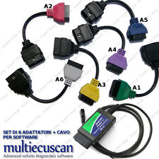 SET COMPLETO 6 ADATTATORI + CAVO OBD PER SOFTWARE FIAT SCANNER MULTIECUSCANNER