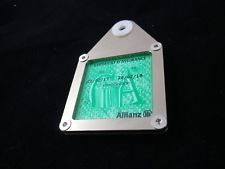 NEUF  Porte vignette carré aluminium assurance moto buggy scooter harley titane 