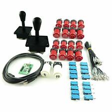 Kit Joystick Arcade 2 joueur  Poire  Boutons Americains Creux Rouge Mame USB