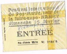 Ticket du festival de pop Nancy 71 autographé par Demis ROUSSOS, MARTIN CIRCUS