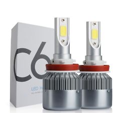 COPPIA LAMPADE LAMPADA AUTO MOTO COB C6 H11 LED 7600LM 72W 6000K BIANCO FREDDO