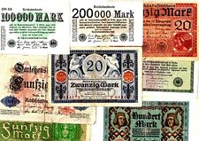 LOT 8 BILLETS DIFFERENTS Allemagne GERMANY  MARK 1914 - 1923 BON ETAT