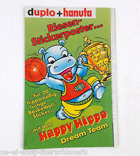 duplo und hanuta Riesenstickerposter Ferrero 1999 Happy Hippo Dream Team Werbung