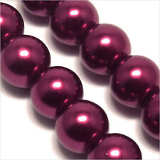 20 perles Nacrées 10mm Rouge Grenat en verre de Bohème