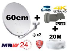 Antena Parabolica 60cm ECO + LNB Daxis 0,1dB + 20M Cable Coaxial + Entrega 24H