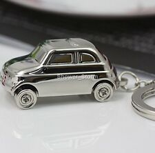 Fiat 500 Keyring NEW In a Box - UK Seller Silver Original Model 1950's