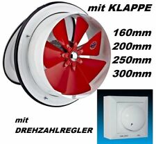 25cm Abluftventilator mit Verschlussklappe + Regler Ablüfter  Lüfter-Ventilator 