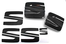 Folie Emblem Seat Logo Set vo+hi Schwarz Carbon für Seat Leon Cupra 5F SC ST FR 