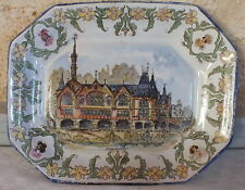 plat faience octogonal décor hôtel Coligny 