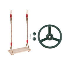 Kit Siège De Balançoire Bois avec Volant Pour Enfants Adultes Extérieur