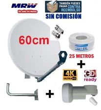 ANTENA PARABOLICA 60CM + LNB ILLUSION 4K 3D + SOPORTE + 25M CABLE + ENVÍO 24H