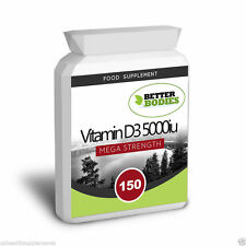 Vitamine D3 5000iu PUISSANT 150 comprimés capsules OS santé Muscle