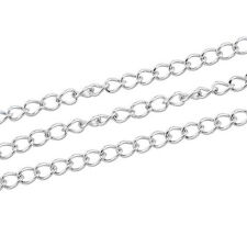 2M Chaîne en Acier inoxydable Couleur Moins Brillant Bijoux Création 4x3mm