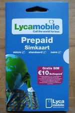 Lycamobile Prepaid NL SIM Karte Niederlande NEU + ohne Registrierug SOFORT AKTIV