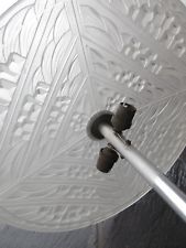 LUSTRE LAMPE SUSPENSION ART DECO MODERNISTE VERRE CHROME