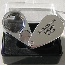  LOUPE DE BIJOUTIER LUMINEUSE 40 X 21 POUR MONNAIE BIJOUX BROCANTE TIMBRE PIERRE