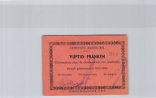 Belgique Commune d'Assebroek 20 Francs 20.5.1940 n° 988