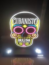 CUBANISTO SKULL LED ILLUMINATED BACK BAR DISPLAY / wallhung NEON STYLE SIGN new