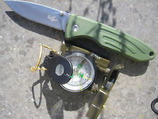 2 in1 Taschenmesser + Kompass Orientierungshilfe Messer BW US Outdoor oliv Knife