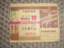 TORINO JUVENTUS 1981-1982 BILLET BILLET FOOTBALL 81/82 LIGUE