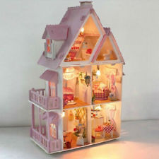 Grand Enfants Maison de Poupée Barbie Mansion Cadeau en Bois Ensemble Jeu