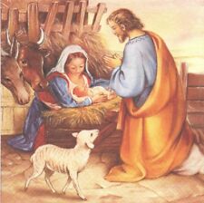 Lot de 4 Serviettes en papier Crèche Naissance Decoupage Collage Decopatch