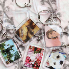 5X Portable Porte-clés Cadre Photo Acrylique Transparent Décoration Creatif