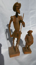 statuettes don quichotte et sancho panza en bois ouro espagne