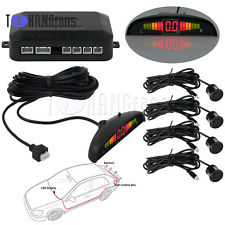 4 Parking Sensors LED Display Car Backup Reverse Radar System Warning Alarm ATF