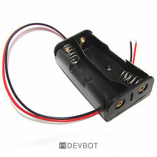 Support 2 Piles AA LR6 avec fils. Boitier, Coupleur, Batterie. DIY, Arduino, Pi