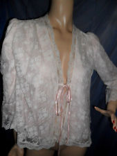 Vintage Babydoll Negligee Lucie Ann USA doppelt Schleife Stickerei Jäckchen 50er