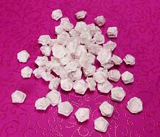 12 Diorröschen weiß Satinröschen Hochzeit ohne Stiel Stoffröschen kleine Rosen