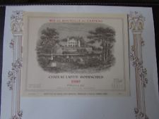 & ETIQUETTE CHATEAU LAFITE ROTHSCHILD PAUILLAC 1989 en 600 cl