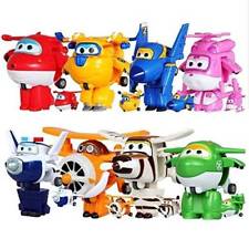 8pcs Super Wings Mini Planes Jouet Deformation Avion Robot Action Figurines