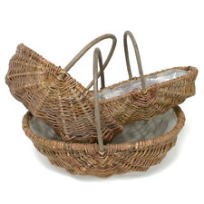 3er Set Erntekorb, Kartoffelkorb, Weidenkorb groß, natur, 41-36-32cm