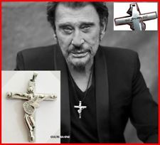 PENDENTIF CROIX JOHNNY HALLYDAY Repro de l'ORIGINAL! GUITARE + SIGNATURE +CORDON