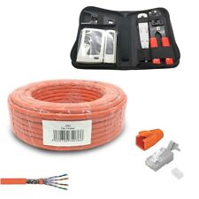 Cat7 Netzwerkkabel 100m Verlegekabel Werkzeug Set Rj45 10 Stecker Cat Kabel ARLI