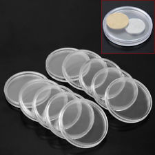10 Boite Capsules en Plastique Clair Coin Collection Souvenir pour Pièce Monnaie