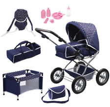 Bayer Design Kombi-Puppenwagen Grande mit Zubehör (Marine-Weiß)
