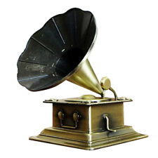 Gramophone à Pavillon Disque Style Antique Objets de Décoration 10 x 10 x