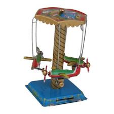 Avion Carrousel Métallique Mécanique Ancien Collection Jouet Enfants