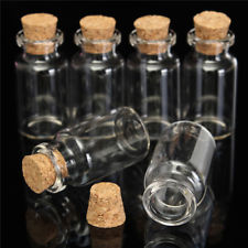 6 x 2" 50mm Small Mini Glass Jars Corks Wedding Favours Craft Art Vial Bottle